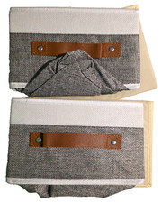 ZESICA 13"X9"X5.5" Small Fabric Storage Bins with Handles LOT of 2