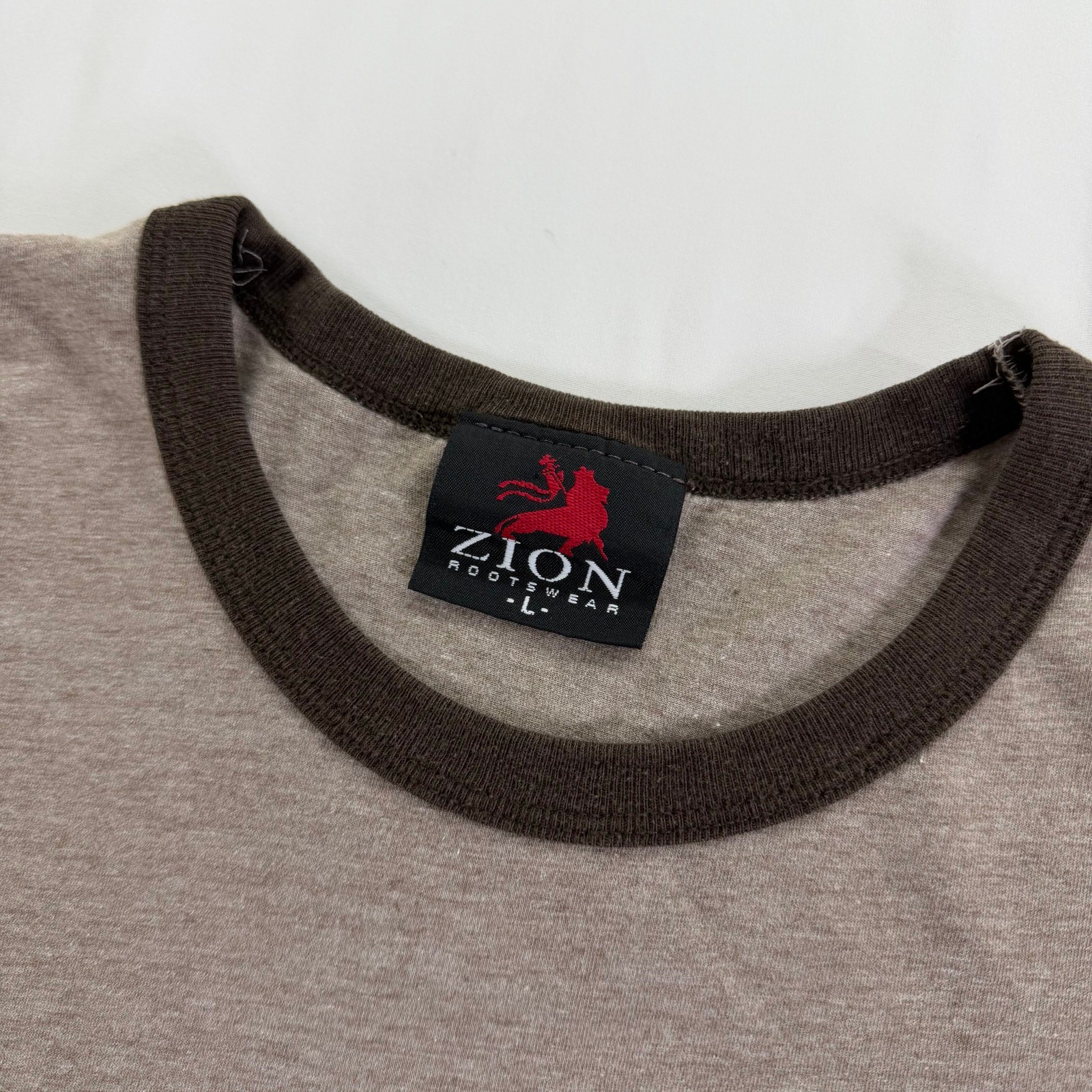 Vintage 90s Bruce Lee Men's Large Zion Sportswear Grey Ringer Martial Arts Shirt thumbnail 4