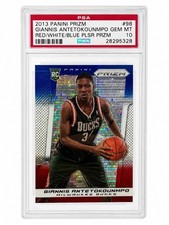 Panini Prizm 2013-14 Giannis Antetokounmpo RC #98 RWB Pulsar PSA 10