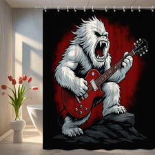 Rocking Yeti Shower Curtain - Funny, Unique Bathroom Decor