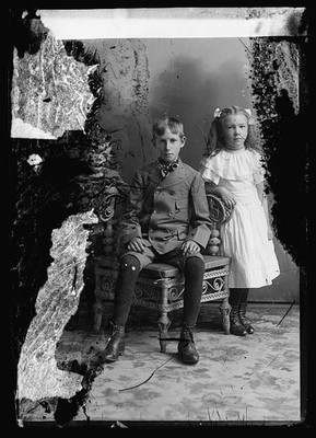Photo:Cissel E. Children Portrait Boy Girl Cabinet Photo c1894-1901