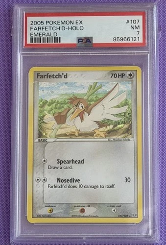 Farfetch'd (Secret Rare) 107/106 Emerald Holo PSA 7