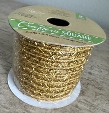 Crafters Square Christmas GOLD Glitter Mesh Ribbon 9ft Crafts Gift Scrapbooks