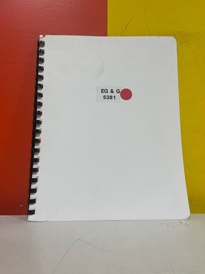 EG & G Princeton Applied Research 5381 Current-Sensitive Preamplifier Op Manual
