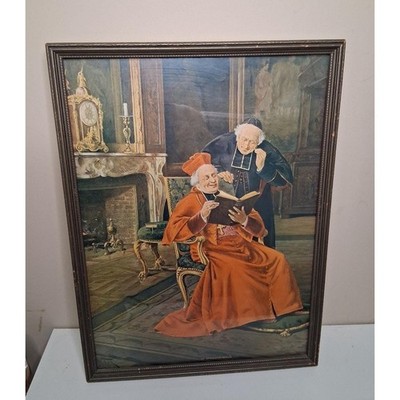 Vintage Framed ''An Interesting Passage'' Print Wall Art Traditional Cardinal