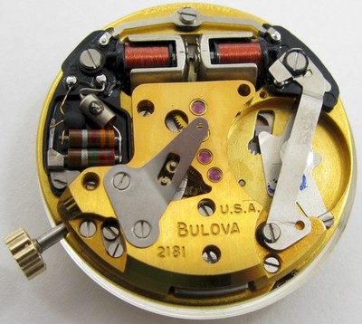 Bulova USA accutron 218 / 2181 gilt movement * tested busing *