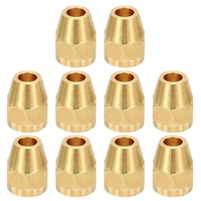 1/4" Brass Flare Nut, 10Pcs 45 Degree Short Flare Tube Fitting Pipe Fittings for