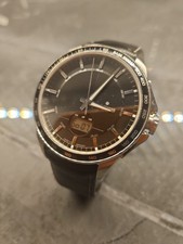Junghans Mega Herren-Funkuhr, Edelstahlgehäuse, Echtes Lederband