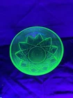 Hazel Atlas Uranium Depression Green Glass Diamond Arches 8" Fruit Berry Bowl