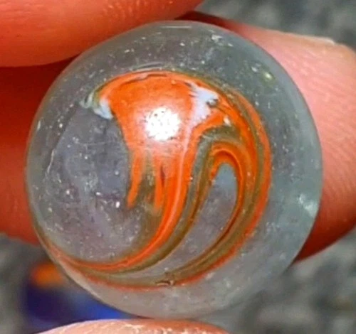 21/32" Rare Greiner Leighton German Handmade Antique Marbles (GP) MINT