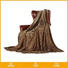 Luxurious Ultra-Plush Cheetah Fleece Throw Blanket, 230x260cm