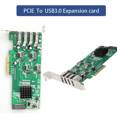PCIE to USB3.0 expansion card Riser Card PCI-E  Card Controller Splitter Adapter