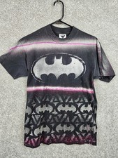 Vintage Batman Shirt Mens Medium All Over Print AOP USA Made Single Stitch 90s
