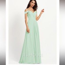 JJs House A-Line V-neck Floor-Length Chiffon Bridesmaid Dress 251598