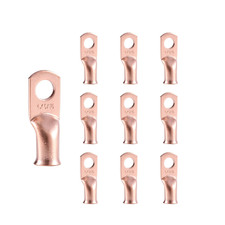 4 AWG 5/16 M8 Copper Ring Terminals, 10 Pcs Heavy Duty Battery Cable Lugs for