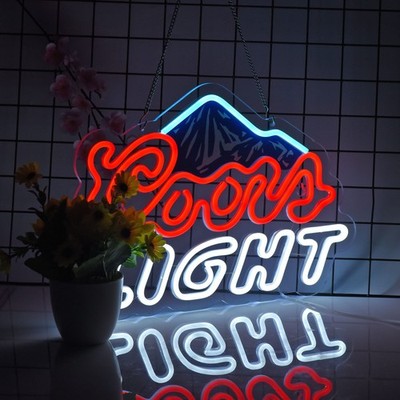 Neon Sign for Wall Décor Crs Light Signs 17x12 inches, Blue+Red+White 