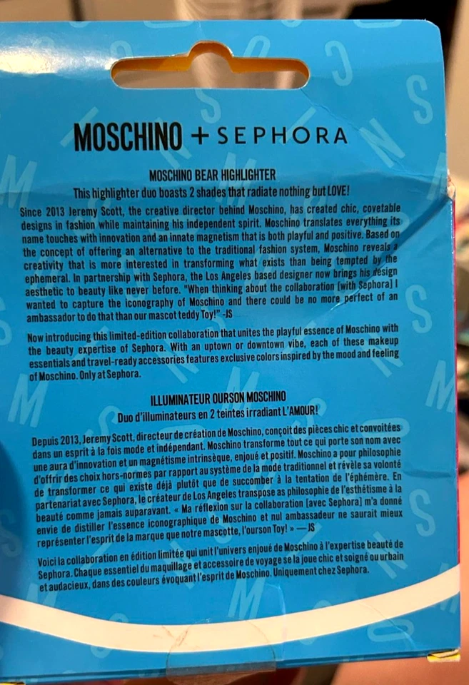 MOSCHINO x Sephora Bear Highlighter blush Duo Compact NEW, Sealed - Изображение 3 из 4