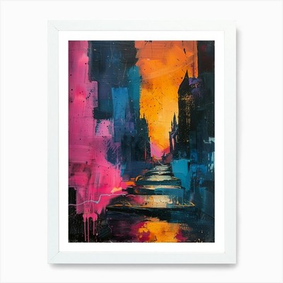 Sunset In The City 3 Art Print Framed Wall Art Poster Canvas Print Picture