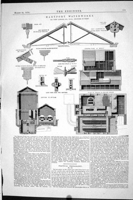 Alter 1870 Maryport Wasserwerk John Lawson Engineering Maschinensparren viktorianisch
