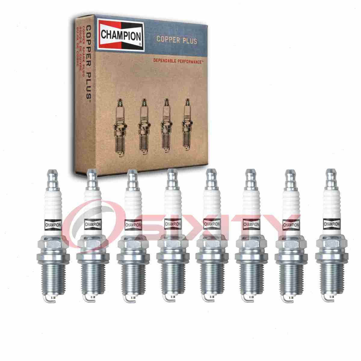 8 pc Champion Copper Plus Spark Plugs for 1993-1998 Bentley Brooklands 6.8L du