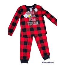 Christmas Matching Family Black Red Pajamas Set Unisex Kids Size 4T Nightwear