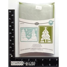 Sizzix Stencils Embossing Folder SET 2 656584 CHRISTMAS TREE SNOWMAN HOUSES 495