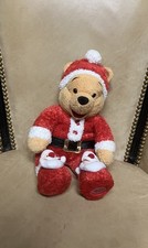 Vintage Winnie The Pooh Disney Store Exclusive Santa Plush Christmas 