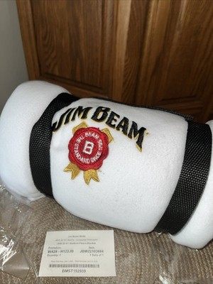 Jim Bean White Stadium Fleece Blanket Throw Brand New Still In Package