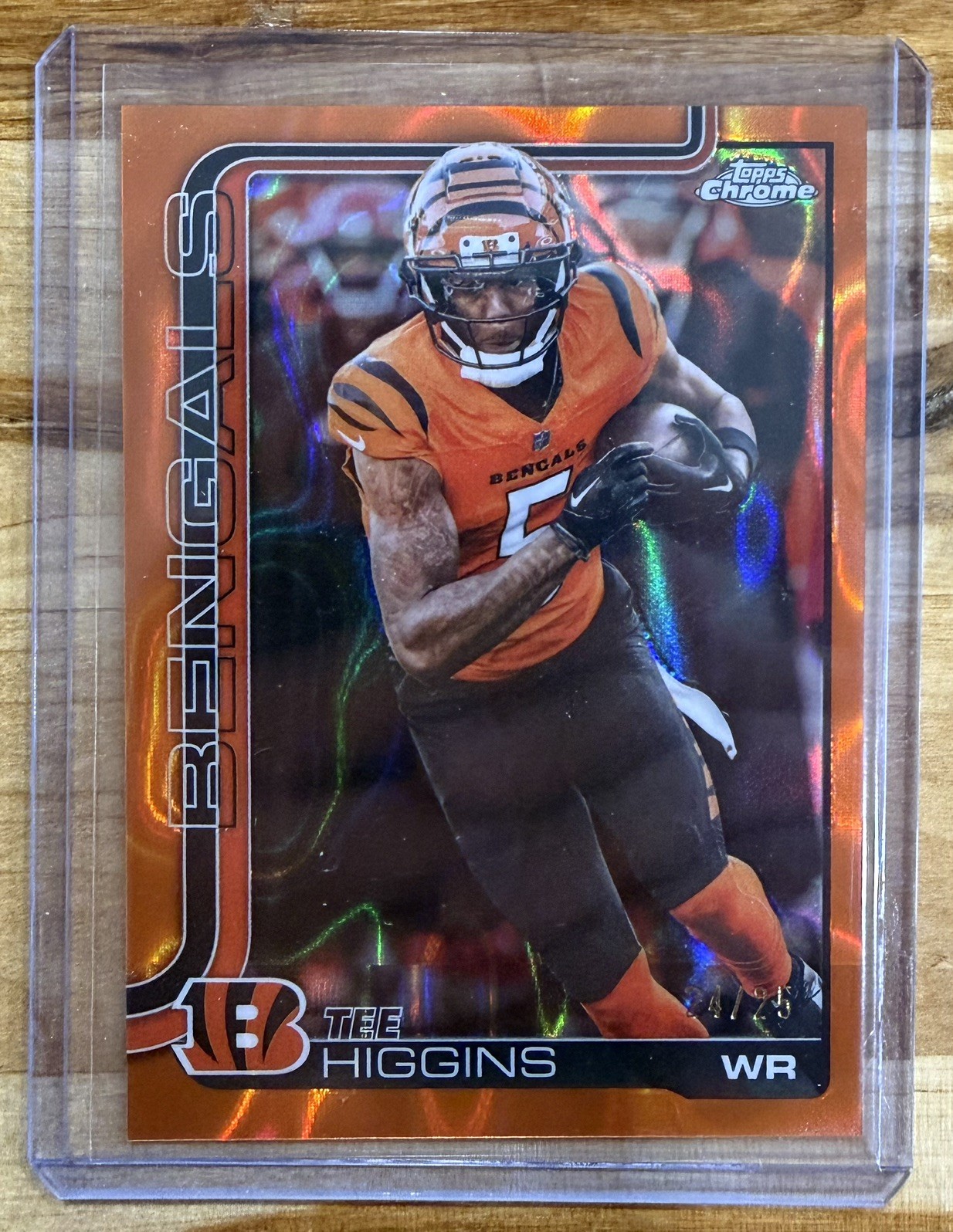 TEE HIGGINS 2025 TOPPS CHROME ORANGE REFRACTOR /25 #59 BENGALS SP