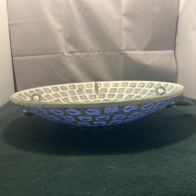 Mosaic Glass Hanging Light Shade Blue Custom Handmade