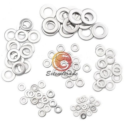105Pcs Stainless Steel Washer Metric Assortment Set M3 4 5 6 8 10 New #iv