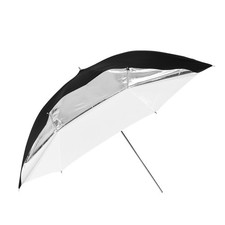 Glow 40" White Umbrella with Removable Silver/Black Layer