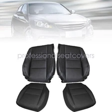 For 2008-2012 Honda Accord 4-Door Driver & Passenger Leather Seat Cover Black