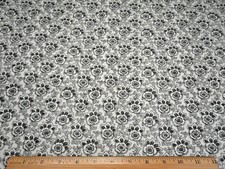 Quilt Fabric By The Yard SALE Gray Floral on Ivory RJR Premium Cotton C