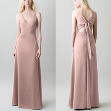 Jenny Yoo Delaney Bridesmaid Dress blush mauve pink size 0 maxi length cutout