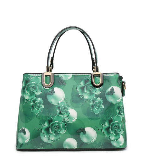 Bolso de Mano Boutique Patrón Floral Patente Patente Mujer Sintético S-Mediano - Imagen 12 de 14