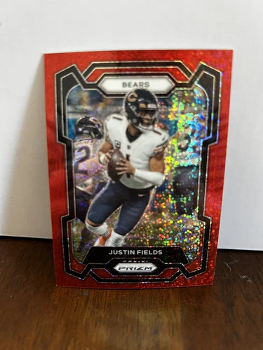 Justin Fields 2023 Panini Prizm Red Sparkle #48 SPARKLE REDEMPTION PACK RARE