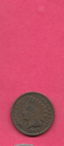 US USA INDIAN HEAD CENT PENNY 1899 GOOD-NICE OLD VINTAGE ANTIQUE COIN