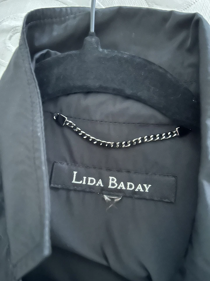 Lida Baday - Nylon negro con broches de presión - Cinturón elástico - Bolsillos de imitación - Blazer - Talla 10 Foto 3 de 4