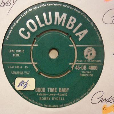 Bobby Rydell(7'' Vinyl 1st Issue)Good Time Baby / Cherie-UK-Ex/VG+