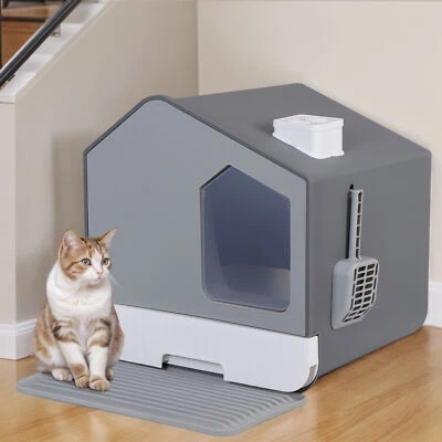 SEGAWE Extra Large Enclosed Cat Litter Box Pets Stain Resistant Anti-Splashing Odorless