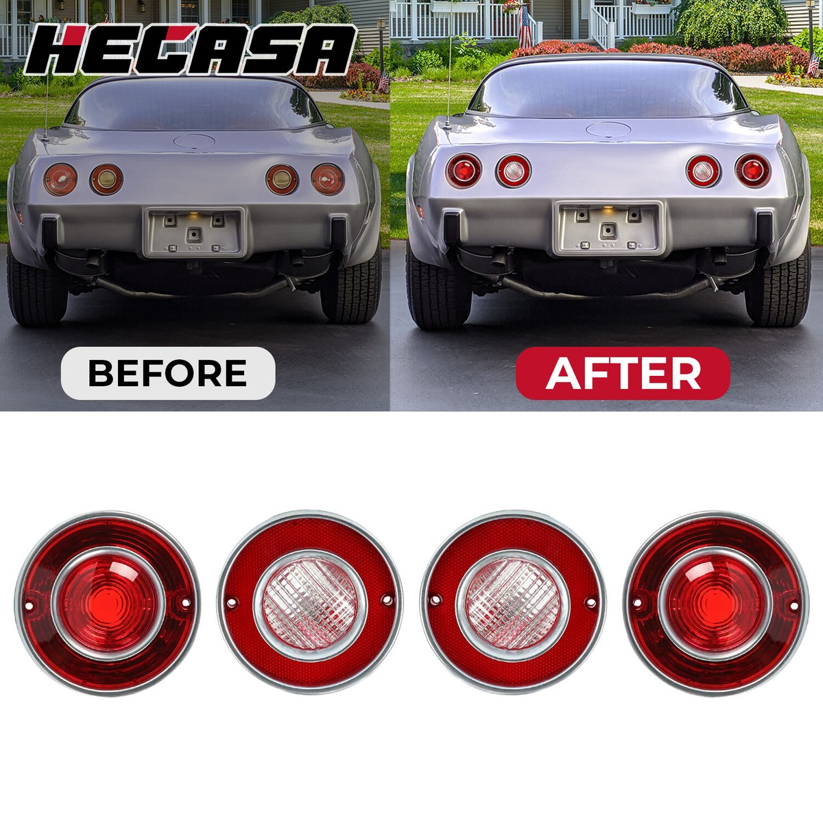 Tail Lights and Backup Lights Set Fit For Chevrolet Corvette C3