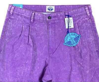 Dockers Acid Wash Orange &  Purple Pleated Men's Pants Sizes 30,32 & 34/L29 New