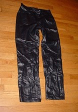 Vintage Nine West Womens High Waisted Black Leather Pants Size 8 29x31 Cute 
