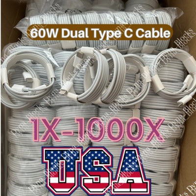 60W Type C Fast Charger USB-C Cord PD Cable Lot For Samsung iPhone 15 16 Pro Max