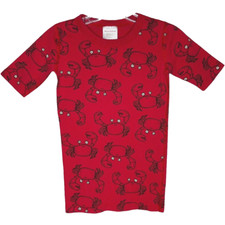 Hanna Andersson Shirt Boys 12 Red Crab Pajama Top Organic Cotton Fun Novelty