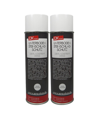 Unterbodenschutz Spray WEISS 2x 500ml  Steinschlagschutz ÜBERLACKIERBAR UBS 