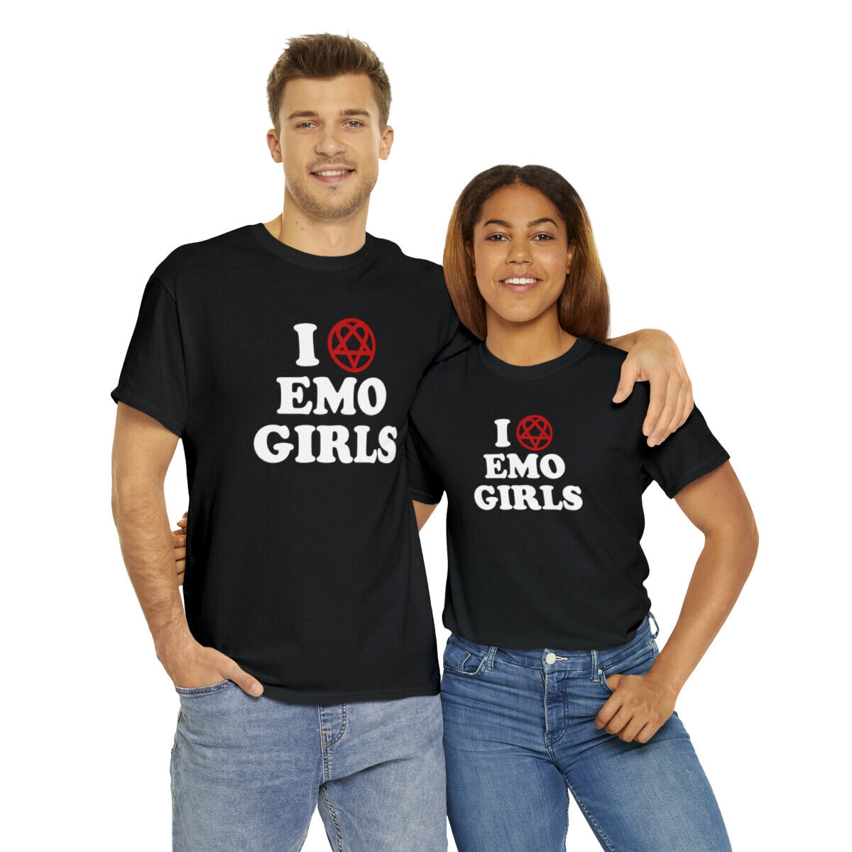  I LOVE HEART EMO GIRLS T-Shirt : Clothing, Shoes & Jewelry