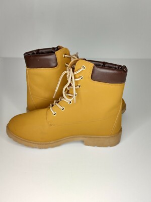 Charlotte Russe Tan Vegan Leather Women Lace Up Hiking/Work