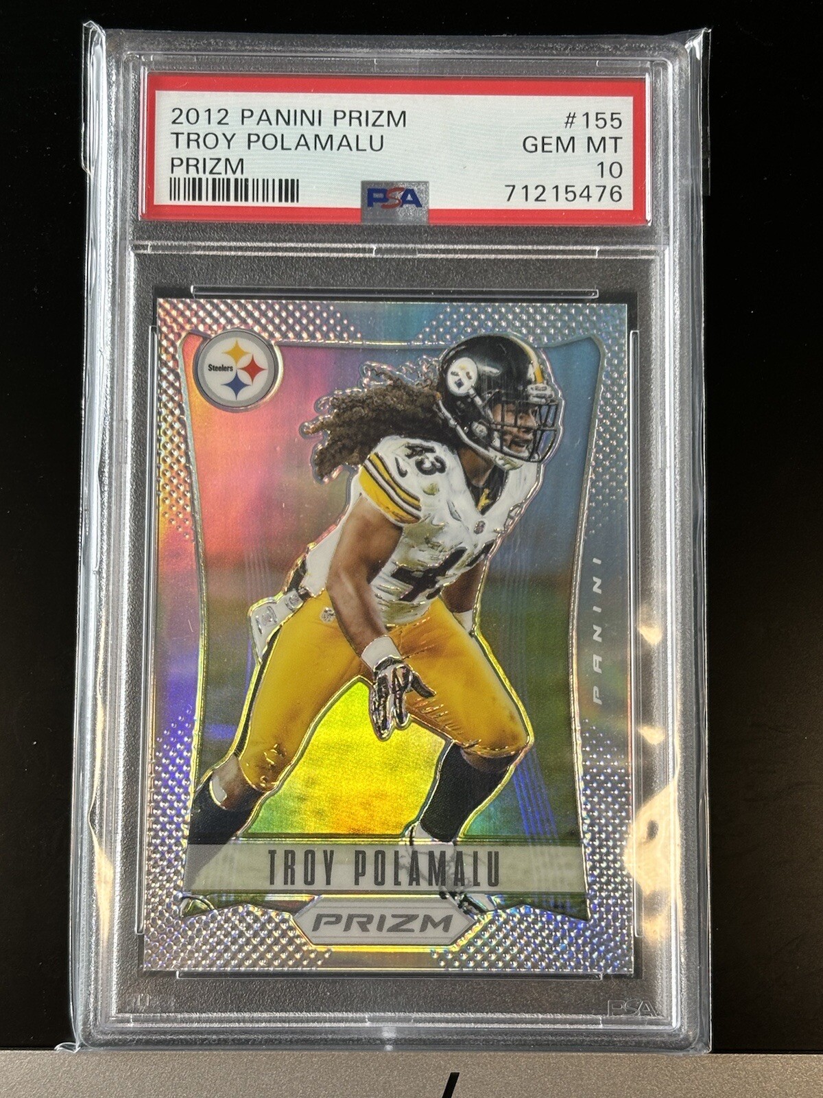 2012 Panini Prizm Silver Troy Polamalu #155 PSA 10 pop 4 STEELERS HOF /SP SHEESH